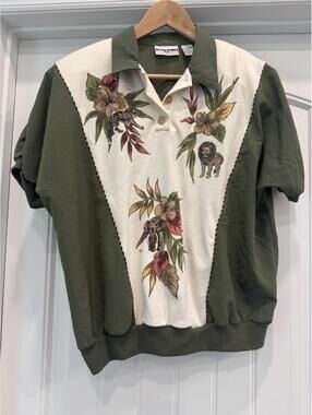VTG Safari Alfred Dunner Petite Large Top